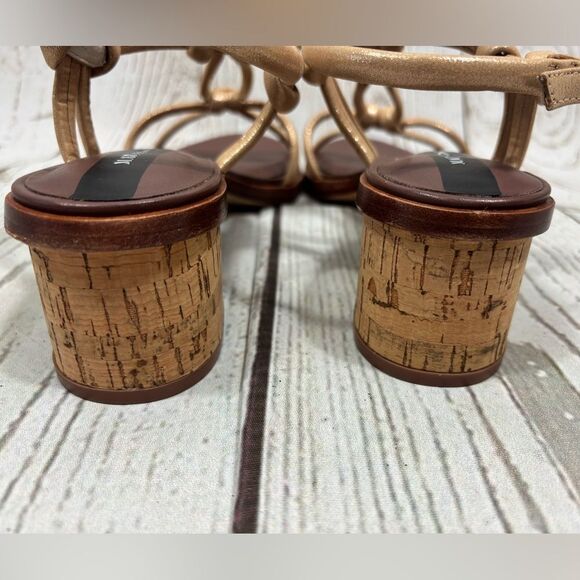 Matt Bernson Elba Sandals Rose Gold Knot Strap Block Heel Sundance Size 10 - Picture 6 of 10